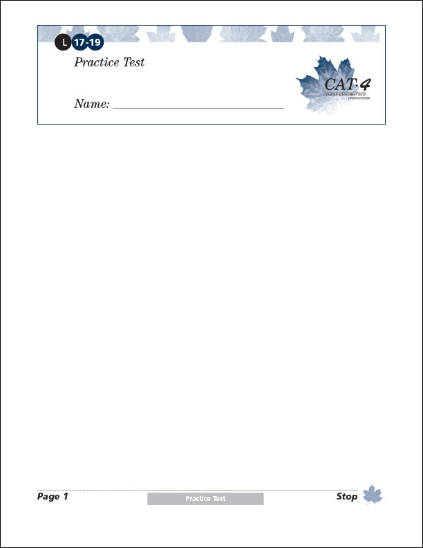 CAT4 Lv17-19 Practice Test