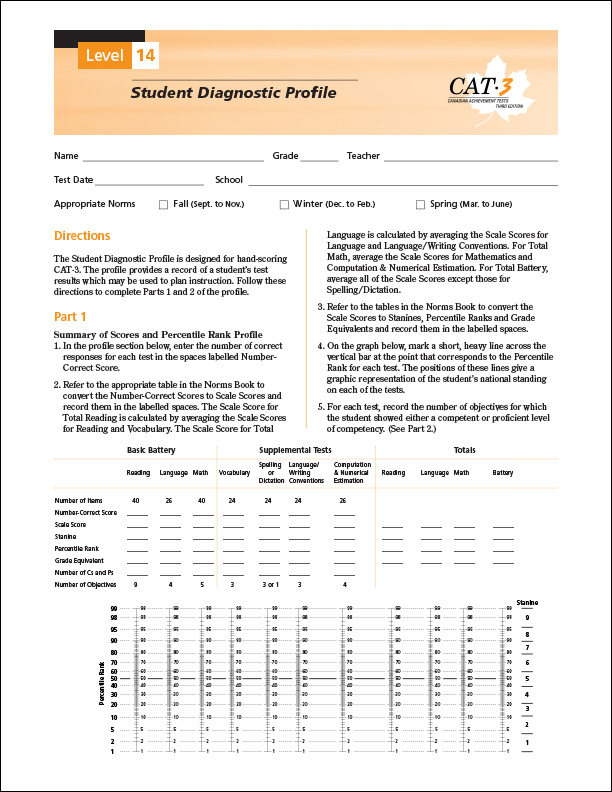 CAT3 Diagnostic Profile Lv14