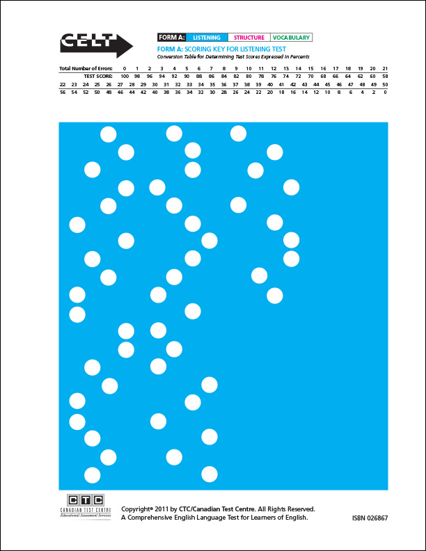 CELT form A Listening Key