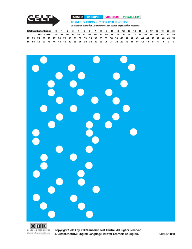 CELT form B Listening Key