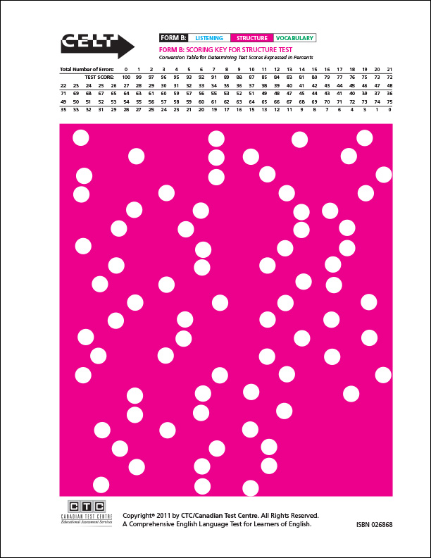 CELT form B Structure Key