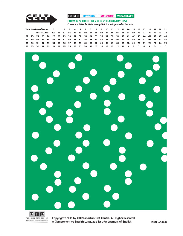 CELT form B Vocab Key